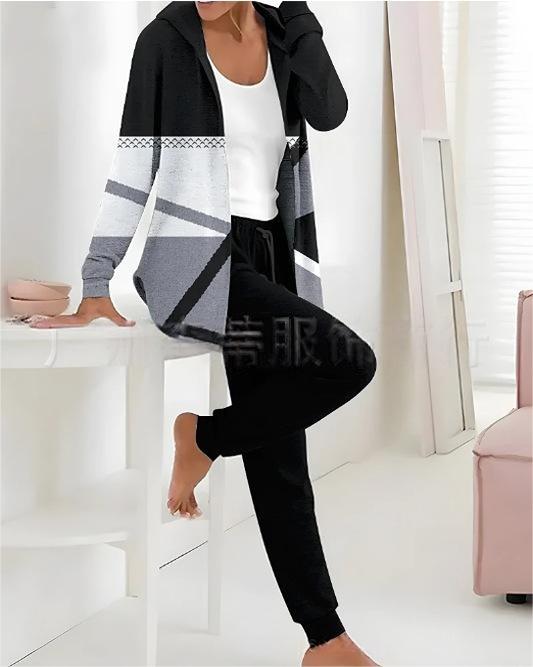 🔥2024 nový jesenný a zimný dámsky ležérny oblek s potlačou, dvojdielna súprava, nohavice s dlhým rukávom