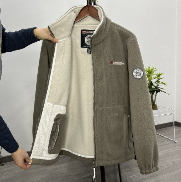 【XS-3XL】 Pánska ležérna teplá jesenná a zimná hrubá zamatová fleecová pánska bunda veľkej veľkosti