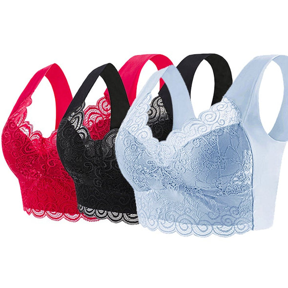 【40kg-110kg】Nová dámska pohodlná a priedušná podprsenka (3 kusov)>Vhodné pre ženy staršie ako 40 rokov (odporúča sa lekári)