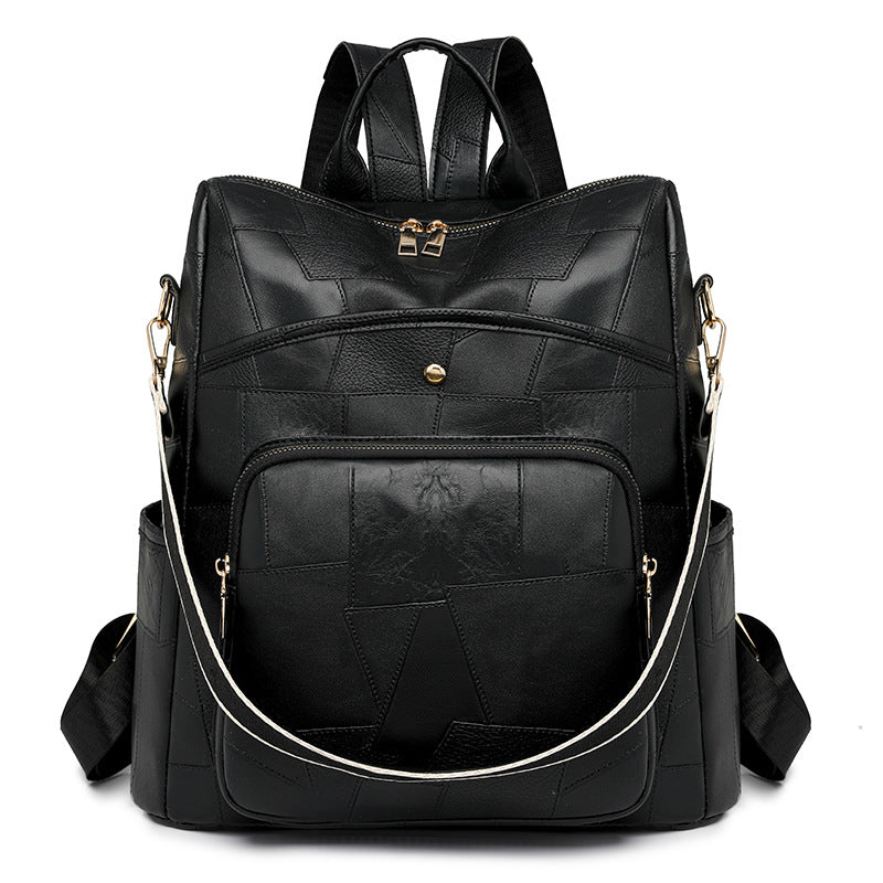 👜🌟 Mochila de piel de gran capacidad con un elegante y moderno diseño a cuadros
