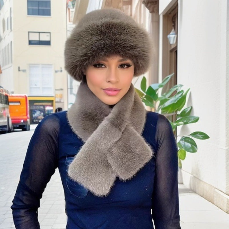 🔥【Αγοράστε 1 πάρε 1 δωρεάν】Ζεστό και ανθεκτικό στον άνεμο [Μοντέρνο χειμωνιάτικο κασκόλ + βελούδινο καπέλο]