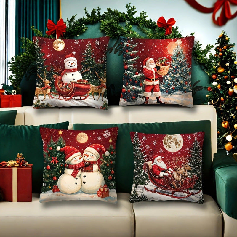 🎄Kúpte 4 a získajte 4 zadarmo, sada obliečok na vankúše s vianočnou tematikou [8-dielna sada]