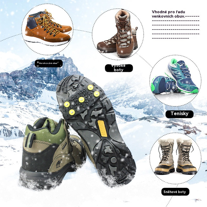 👴🚶🏔️❄️Neviditeľné 5-zubové protišmykové popruhy na mačky, outdoorové mačky, vhodné na turistiku v snehu, horolezectvo, lezenie po skalách a zimné ľadové povrchy, nevyhnutnosť pre seniorov.