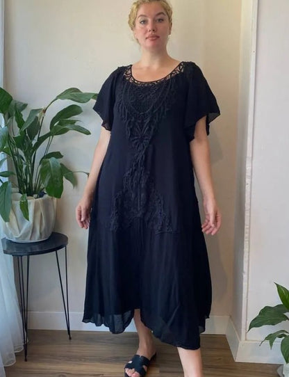 ❤️【S-5XL】Nowa, wysokiej jakości sukienka damska, w dużym rozmiarze, wygodna i luźna🔥Idealnie pasuje do każdego typu sylwetki👌