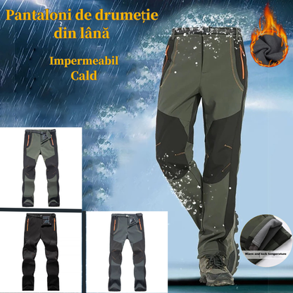 【💥Visoka kakovost】 【S-5XL】Moške mehke, vodoodporne, vetrovno odporne, zračne pohodniške hlače, tople debele flis hlače za šport na prostem