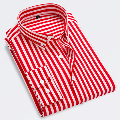 🔥👕【M-5XL】Męska biznesowa koszula w paski z długim rękawem 2025