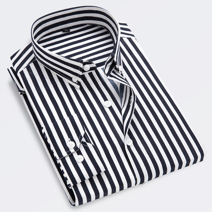 🔥👕【M-5XL】Męska biznesowa koszula w paski z długim rękawem 2025