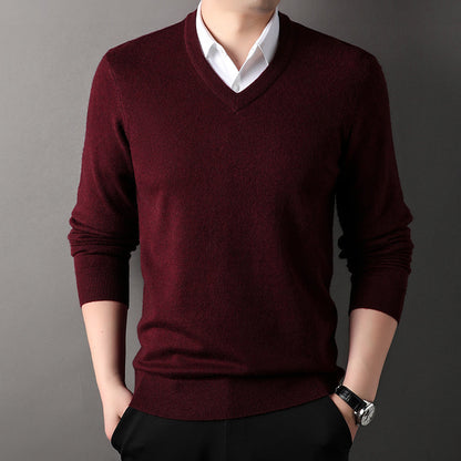 【M-4XL】👔Męski zimowy nowy gruby sweter z dekoltem w serek, warstwa bazowa