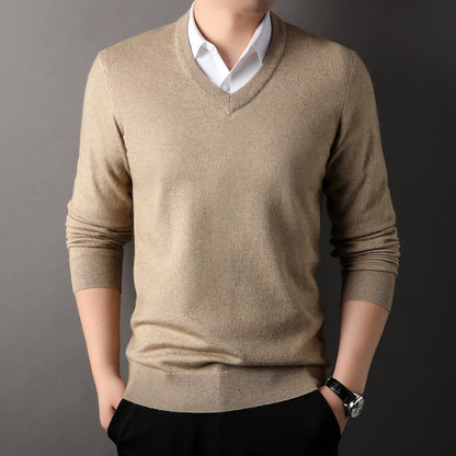 【M-4XL】👔Męski zimowy nowy gruby sweter z dekoltem w serek, warstwa bazowa