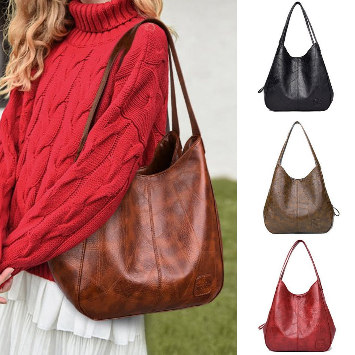 👜2025 nova torba za rame od prave kože, ručno izrađena, moderna i svestrana