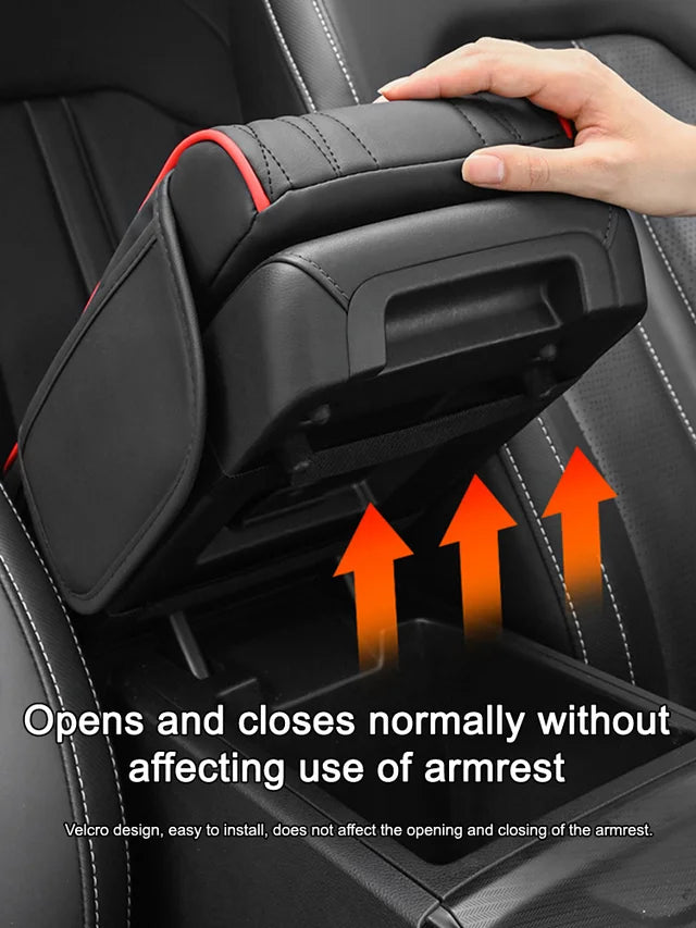 🚗Reposabrazos para coche de cuero genuino multifuncional 3 en 1