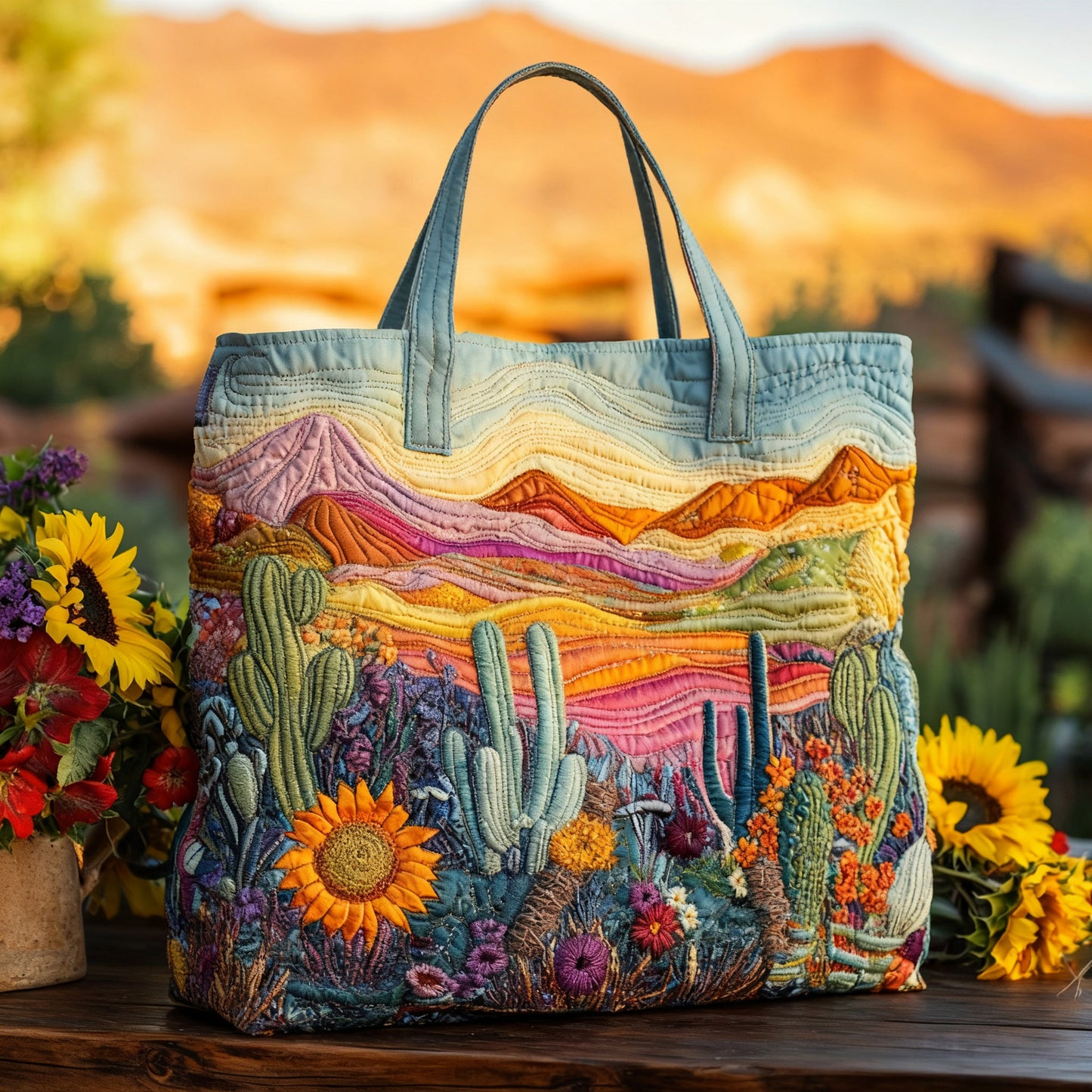 🔥👜Bolsa de mano con diseño floral personalizado (Disponible en 3 tamaños)