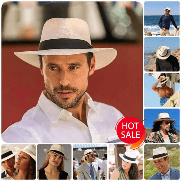 【50% de descuento】Sombrero de palma tejido a mano de Ecuador.