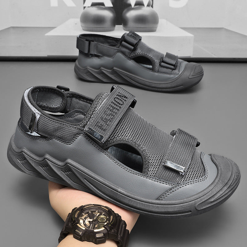 【39-44】Nuevas sandalias transpirables de punta cerrada para hombre - Suela suave, estilo casual y transpirable