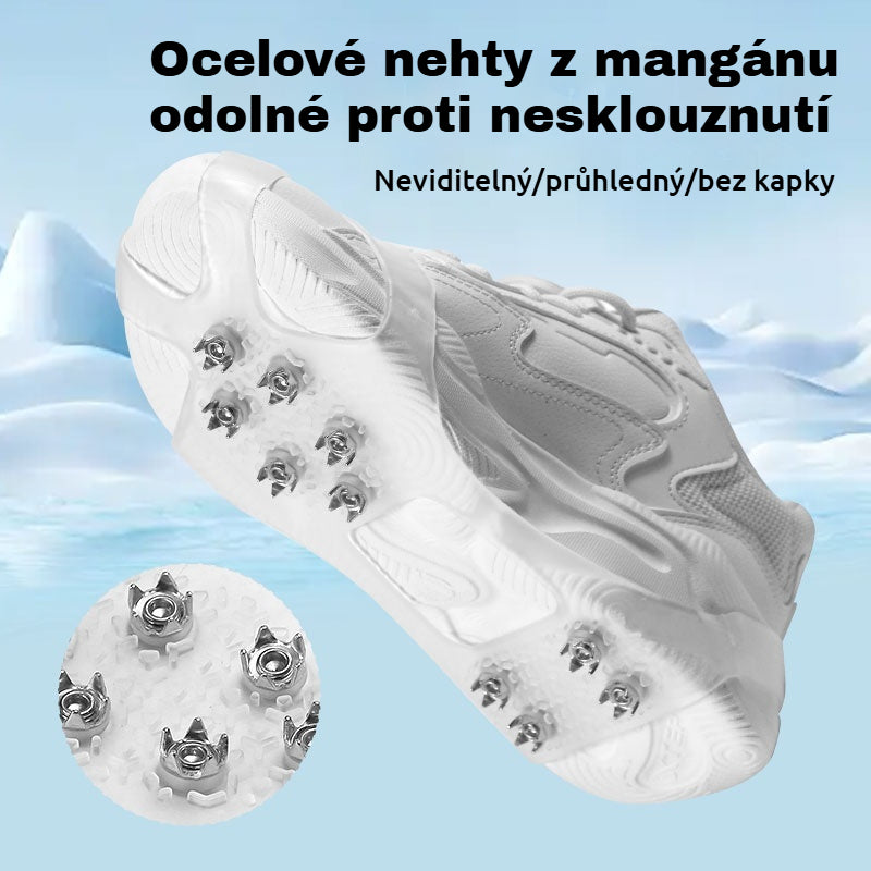 👴🚶🏔️🔥2 sád（4 položky）🔥Neviditeľné 5-zubové protišmykové popruhy na mačky, outdoorové mačky, vhodné na turistiku v snehu, horolezectvo, lezenie po skalách a zimné ľadové povrchy, nevyhnutnosť pre seniorov.