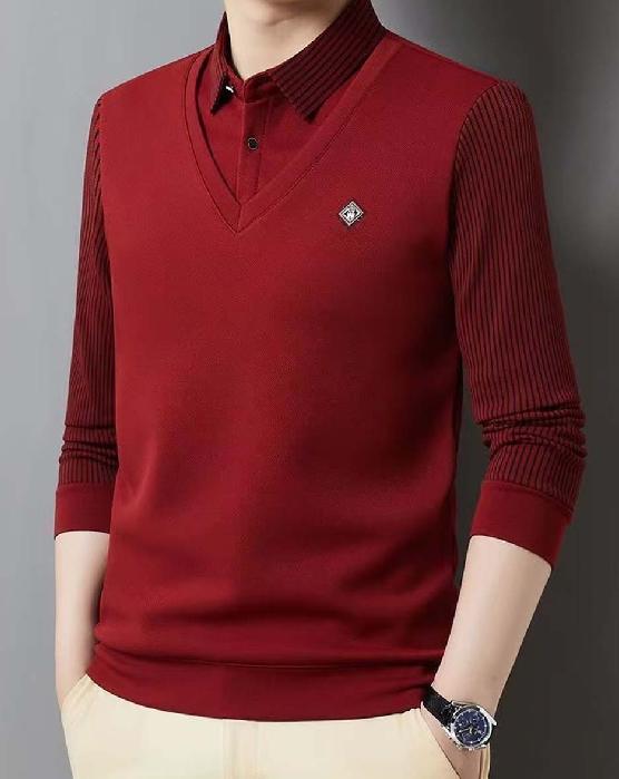 🔥 Εποχιακή προσφορά -50% 【M-4XL】👔 Ανδρικό premium κασμιρένιο ζεστό σετ μπλούζας με μακριά μανίκια