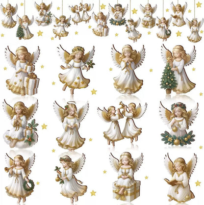 Αγοράστε ένα και πάρτε ένα δωρεάν, 24 τεμάχια 🎁 Ξύλινα διακοσμητικά αγγέλου για το σπίτι