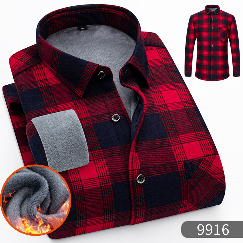 👔【L-5XL】Jesenná a zimná teplá biznis košeľa s dlhým rukávom