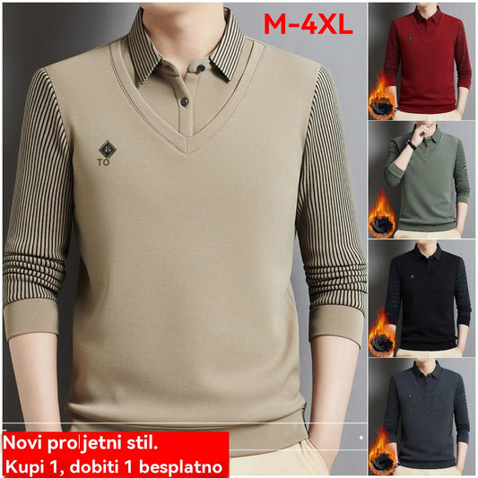 👔Rasprodaja za kraj godine🔥【M-4XL】Muški vrhunski dvodijelni termo top od kašmira