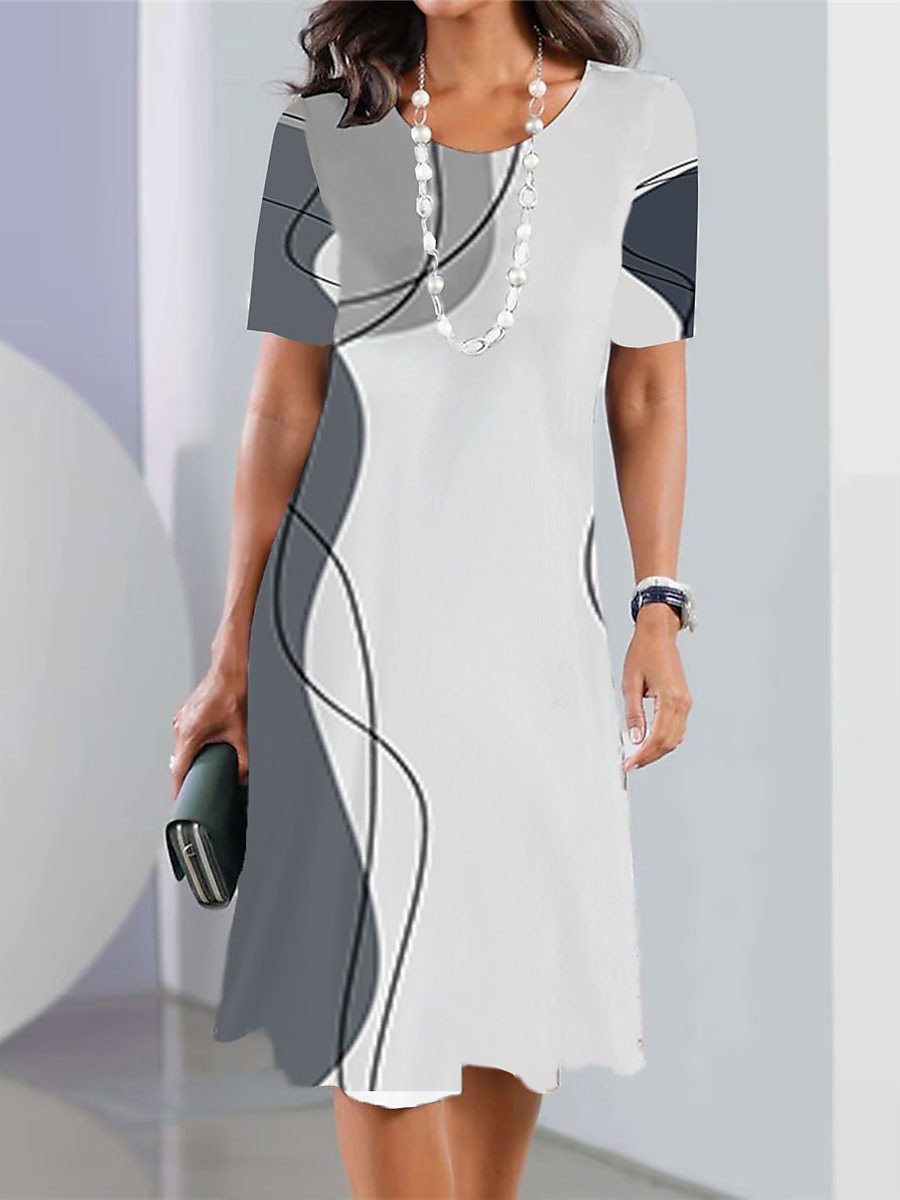👗【XS-5XL】Sexy šaty 2025 s potlačou a okrúhlym výstrihom pre ženy