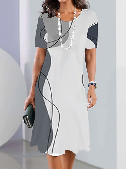 👗【XS-5XL】Sexy šaty 2025 s potlačou a okrúhlym výstrihom pre ženy
