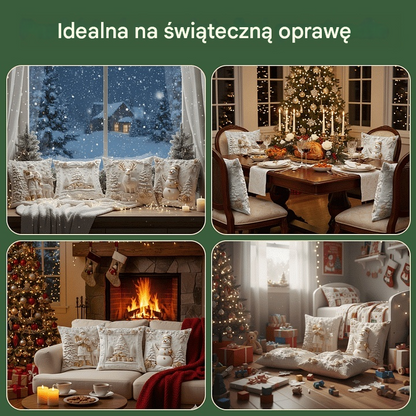 🎄Kup 4, otrzymaj 4 gratis, zestaw poszewek na poduszki z motywem świątecznym [zestaw 8 elementów]