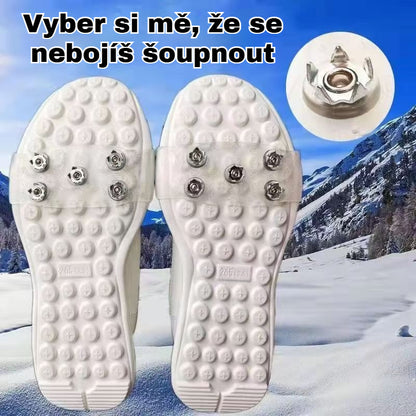 👴🚶🏔️🔥2 sád（4 položky）🔥Neviditeľné 5-zubové protišmykové popruhy na mačky, outdoorové mačky, vhodné na turistiku v snehu, horolezectvo, lezenie po skalách a zimné ľadové povrchy, nevyhnutnosť pre seniorov.