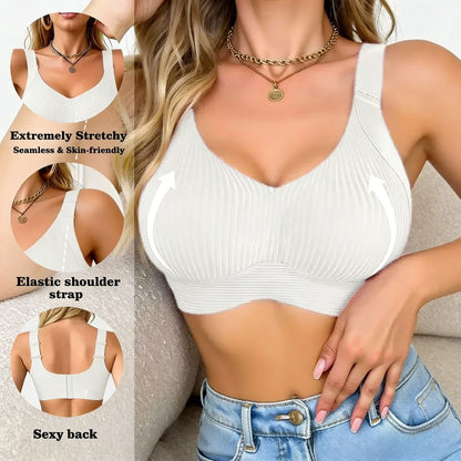 😍50% de descuento 【Paquete de 3】Sujetador de una pieza sin aros para mujer❤️【40-95 kg】