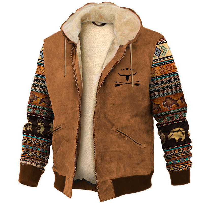 【S-4XL】🔥Ανδρικό χοντρό βελούδινο μπουφάν και ζεστή μπλούζα από μαλλί αρνιού