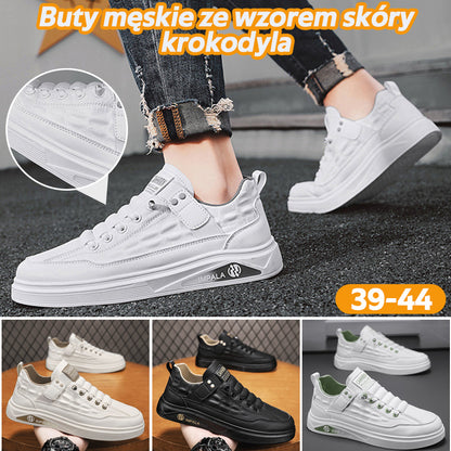 Jesienna nowość [39-44] Męskie oddychające buty casualowe - grube skórzane trampki