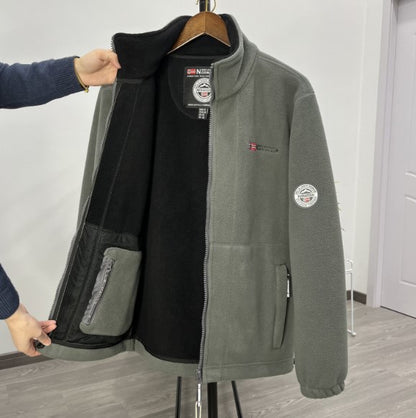 【XS-3XL】 Pánska ležérna teplá jesenná a zimná hrubá zamatová fleecová pánska bunda veľkej veľkosti