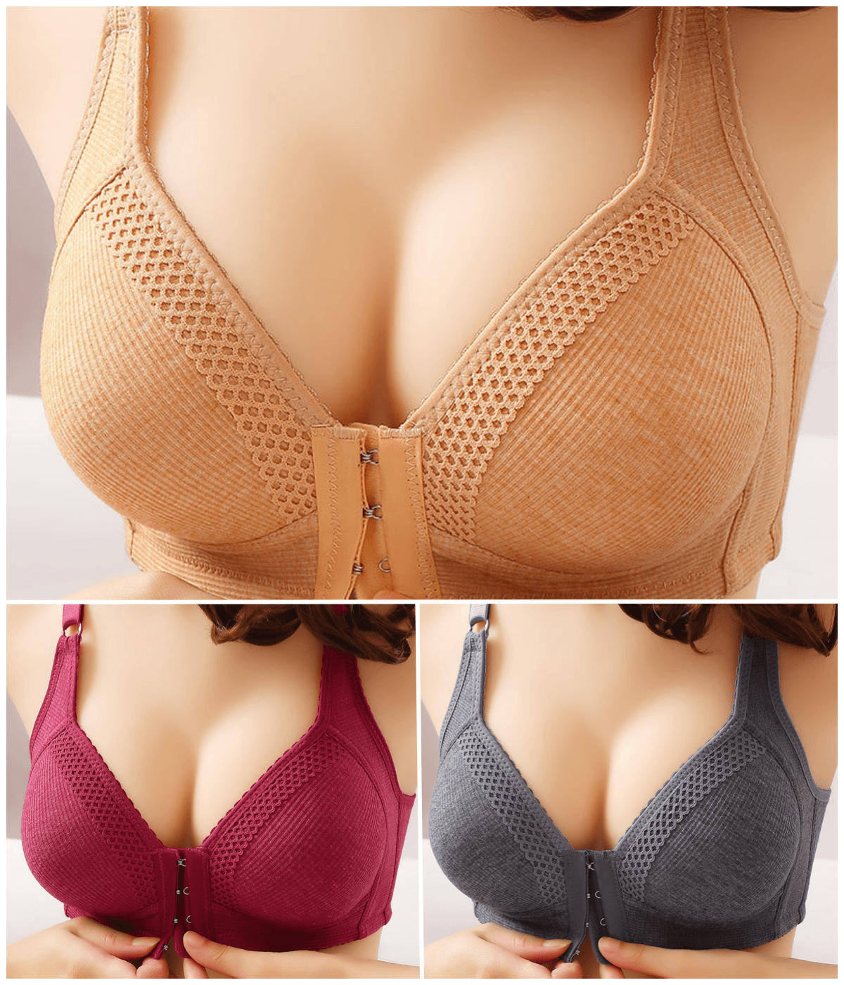 👍🌺Časovo obmedzená zľava 【3-balenie】👙 Kvalitná bezšvová push-up podprsenka, módna, sexi, protišmyková