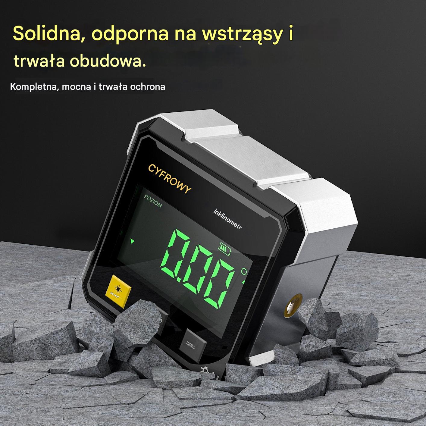 【📢📢Najniższa cena przez ograniczony czas!!! 💥】Czterostronna magnetyczna, dwustronna elektroniczna poziomica laserowa