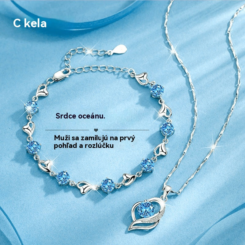 💎💖【Akcia 1+1】✨ Luxusný set zo striebra 925 – náramok a náhrdelník