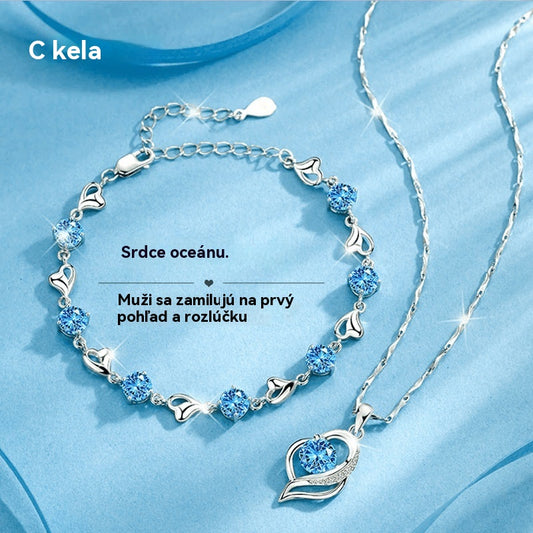 💎💖【Akcia 1+1】✨ Luxusný set zo striebra 925 – náramok a náhrdelník
