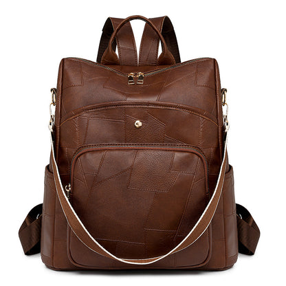 👜🌟 Mochila de piel de gran capacidad con un elegante y moderno diseño a cuadros