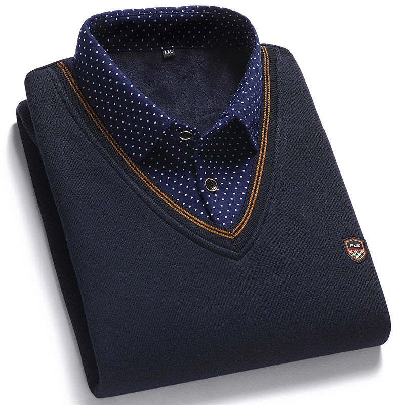 👔 [M-4XL] Ανδρικό πλεκτό πουκάμισο Plus Velvet για Πύκνωση Διατηρήστε ζεστό