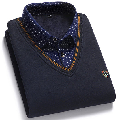 👔 [M-4XL] Ανδρικό πλεκτό πουκάμισο Plus Velvet για Πύκνωση Διατηρήστε ζεστό