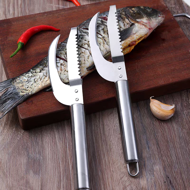 🍲🐟【Kúpte 1 a získajte 1 zadarmo】Viacúčelový nôž z nehrdzavejúcej ocele na efektívne zoškrabovanie rybích šupín