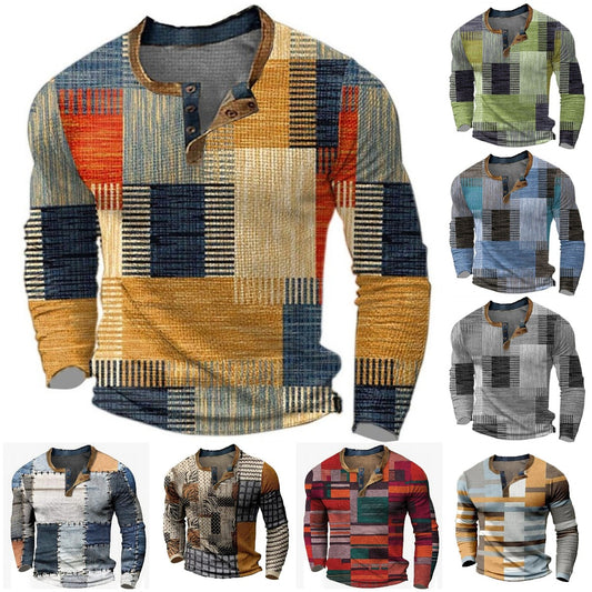 🔥🔥【Jesenný nový štýl – ZĽAVA 50%】Pánske polo tričko s dlhým rukávom a potlačou – Veľkosti S-4XL