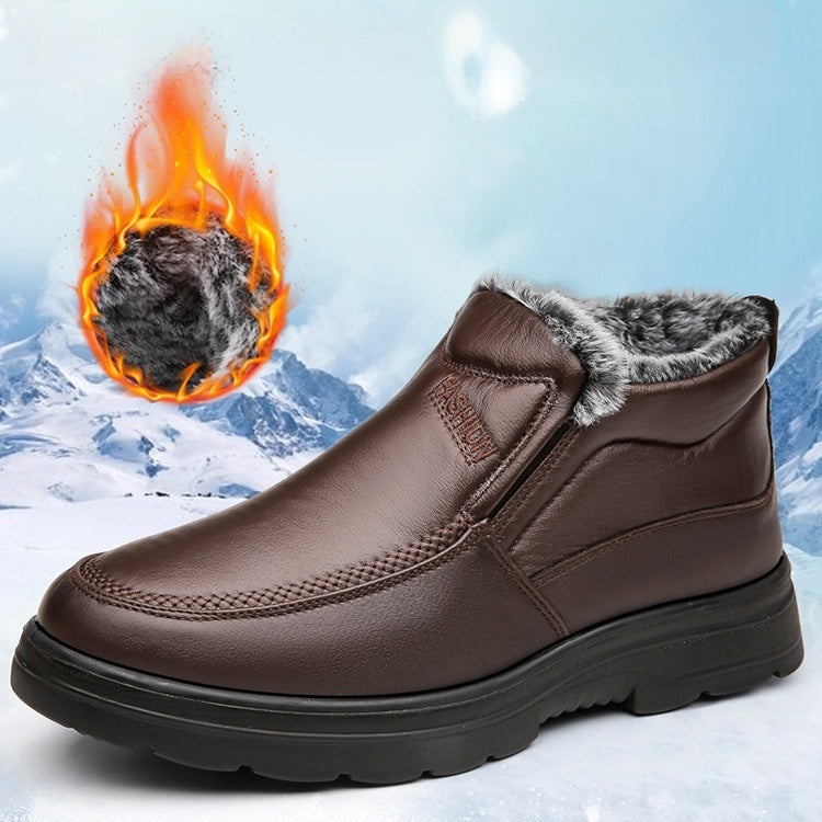 ❄️🥾【38-48】Νέες ανδρικές χειμερινές μπότες χιονιού με χοντρή επένδυση από fleece για ζεστασιά