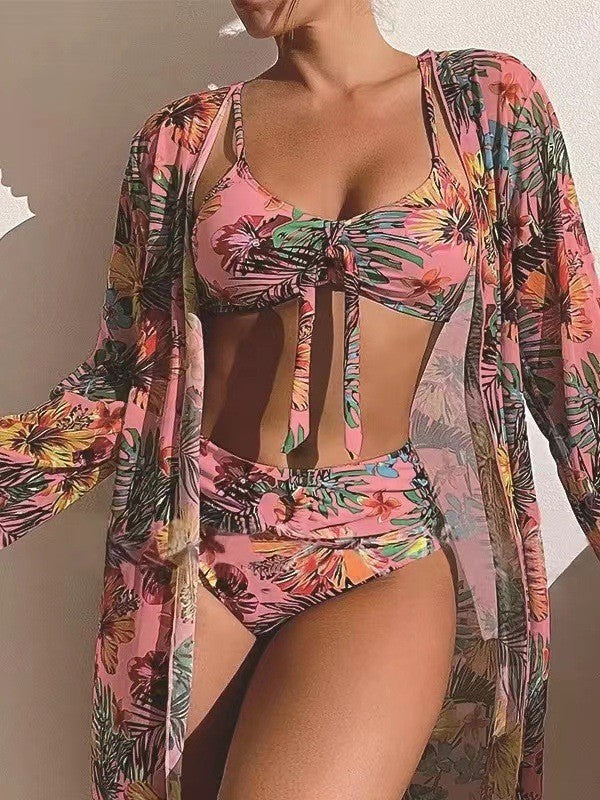 👙☀️【S-2XL】【Komplet treh kosov】Novi komplet kopalk 2026【Bikini + zaščitna majica pred soncem】