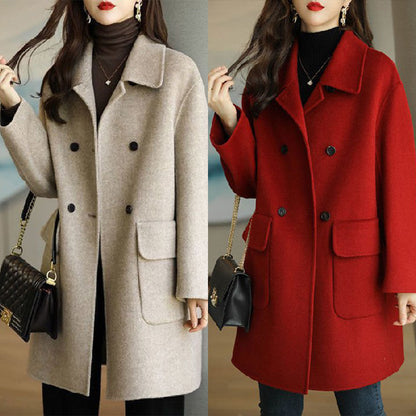 🌈🩰nueva chaqueta de cachemir de doble cara de alta calidad para otoño-invierno, apta para varias temporadas