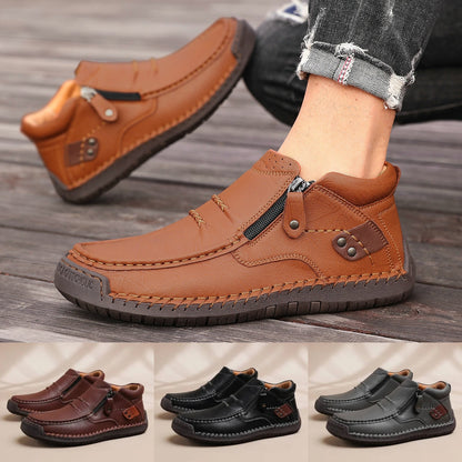 👞【38-48】Muške ručno rađene kožne nazubljene vozačke cipele - široki prsti, potpora za svod stopala