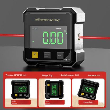 【📢📢Najniższa cena przez ograniczony czas!!! 💥】Czterostronna magnetyczna, dwustronna elektroniczna poziomica laserowa