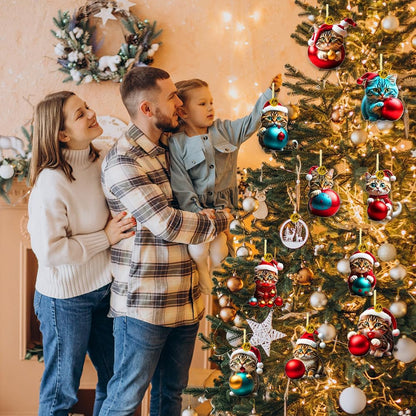 🎄😺【10 kusov】🎁🎅 Vianočné ozdoby na stromček pre mačiatka. Závesné mačacie ozdoby
