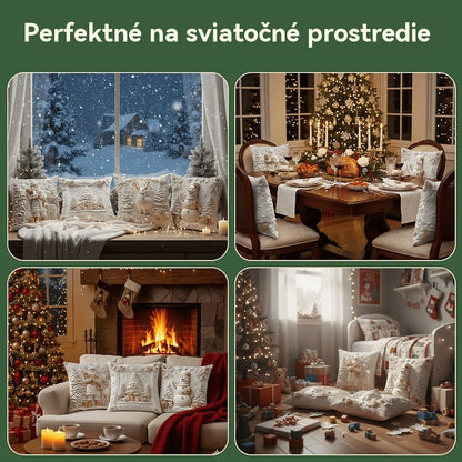 🎅🎄Obliečka na vankúš s vianočnou tematikou 【4-dielna sada】