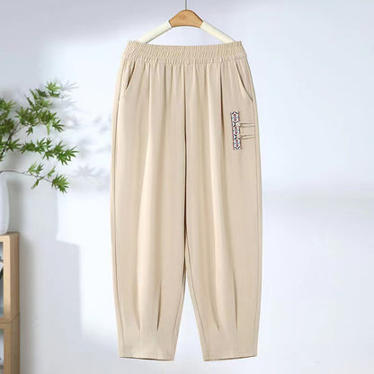 【M-4XL】 Nowe letnie cienkie bawełniane spodnie lniane z dziewięcioma punktami