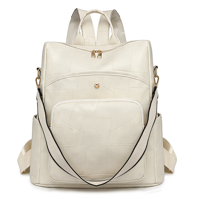 👜🌟 Mochila de piel de gran capacidad con un elegante y moderno diseño a cuadros
