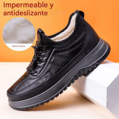 【Tallas 39-45】Zapatos deportivos casuales de invierno para hombre, nuevos, 2026, de piel auténtica, impermeables, con suela de ante suave.